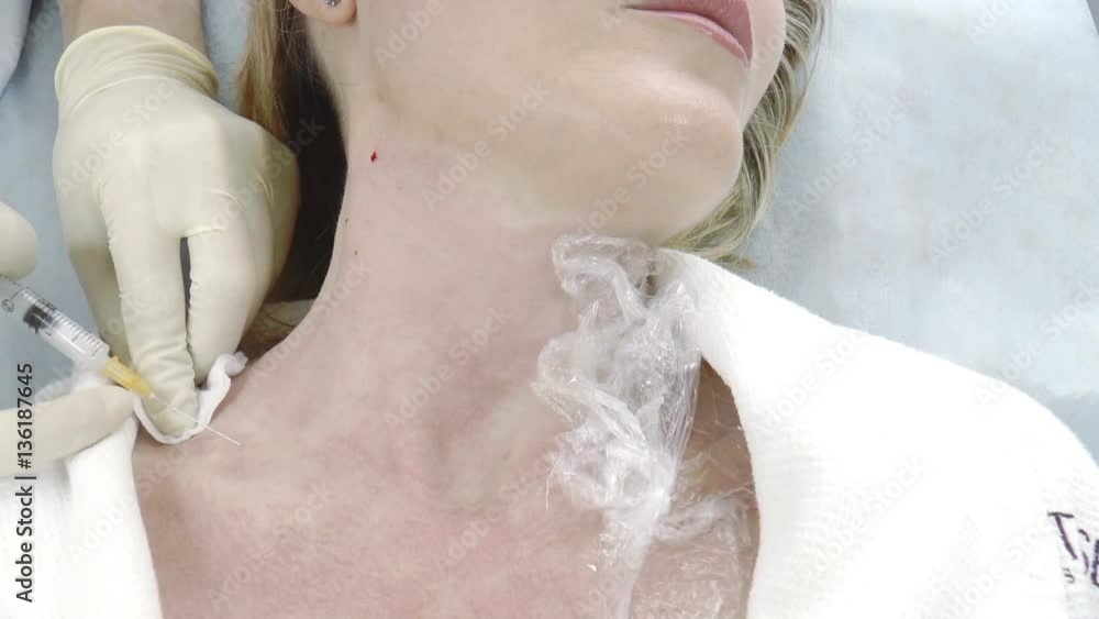 Beauty injection. Woman getting injection Beauty injection. Woman getting injection