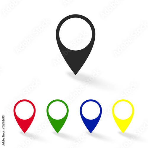Free Download Set of colorful map pointer icons. GPS location symbol. Vector illustration web design element - GFXLoad
