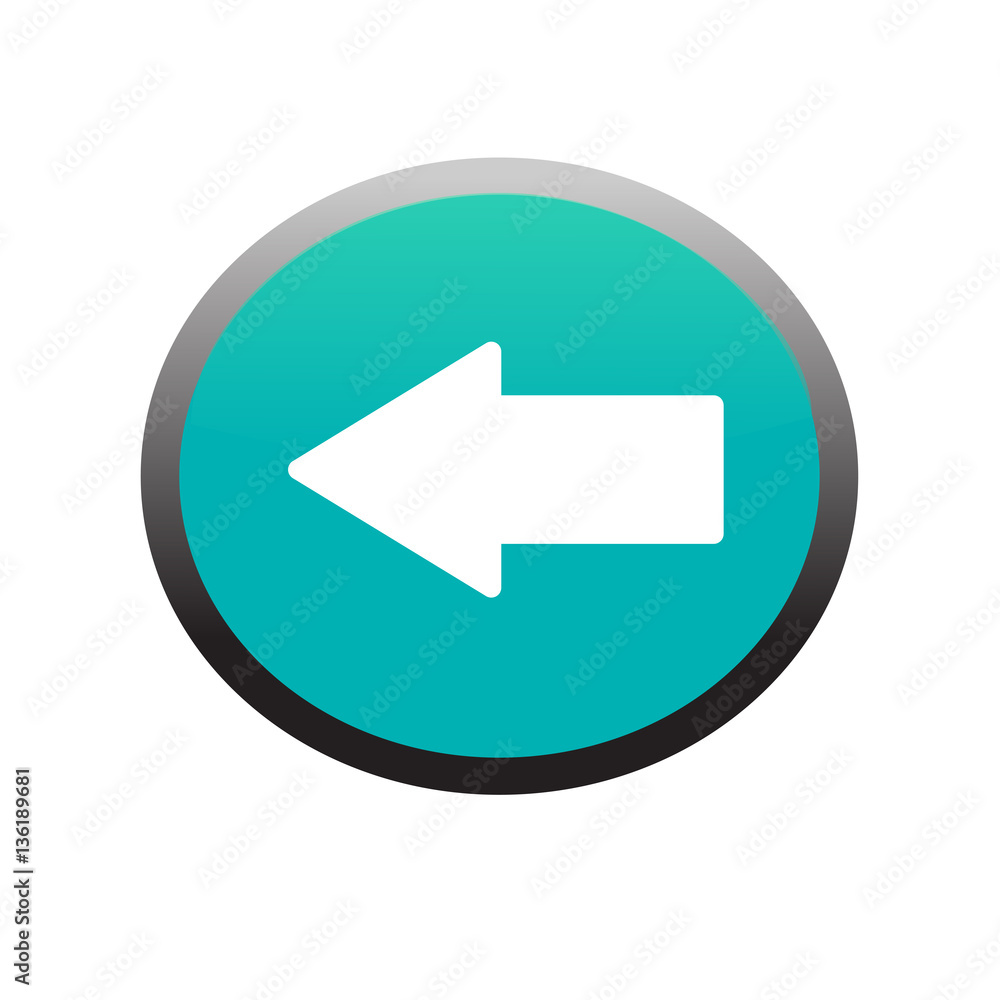 Arrow left button icon. Isolated on white background. Arrow left button icon. Isolated on white background.