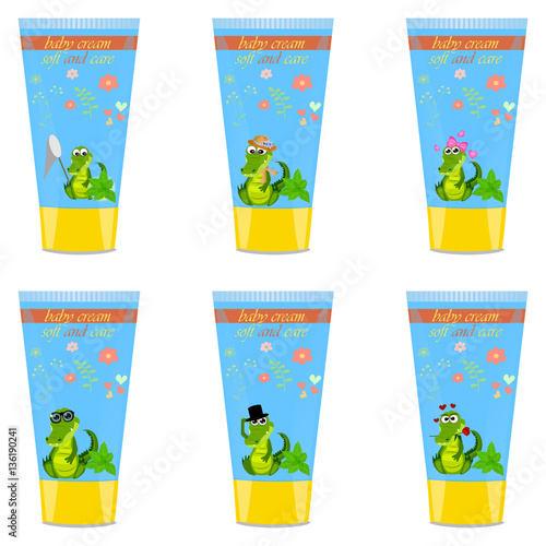 Baby cream tube with kids design