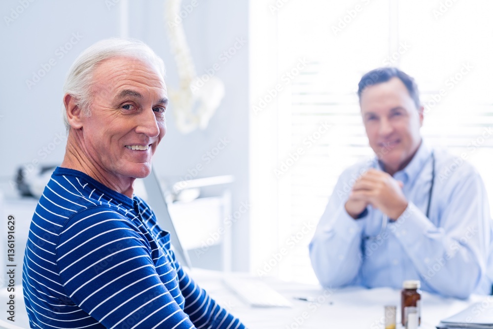 Fototapeta premium Portrait of senior patient smiling in clinic