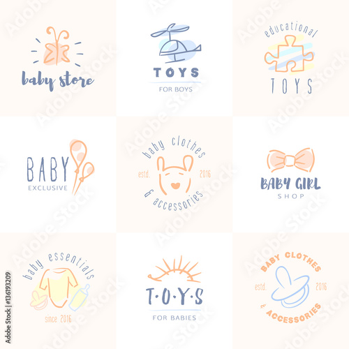 Baby logos set.