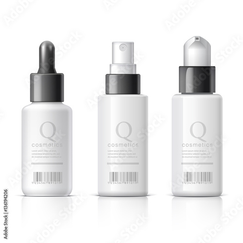 Set of Realistic cosmetic Dispenser bottle