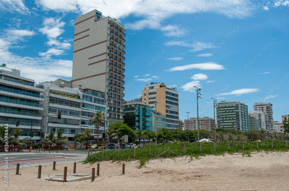 Apartment Buildings in Front of the Ipanema Beach in Rio de Janeiro, Brazil
