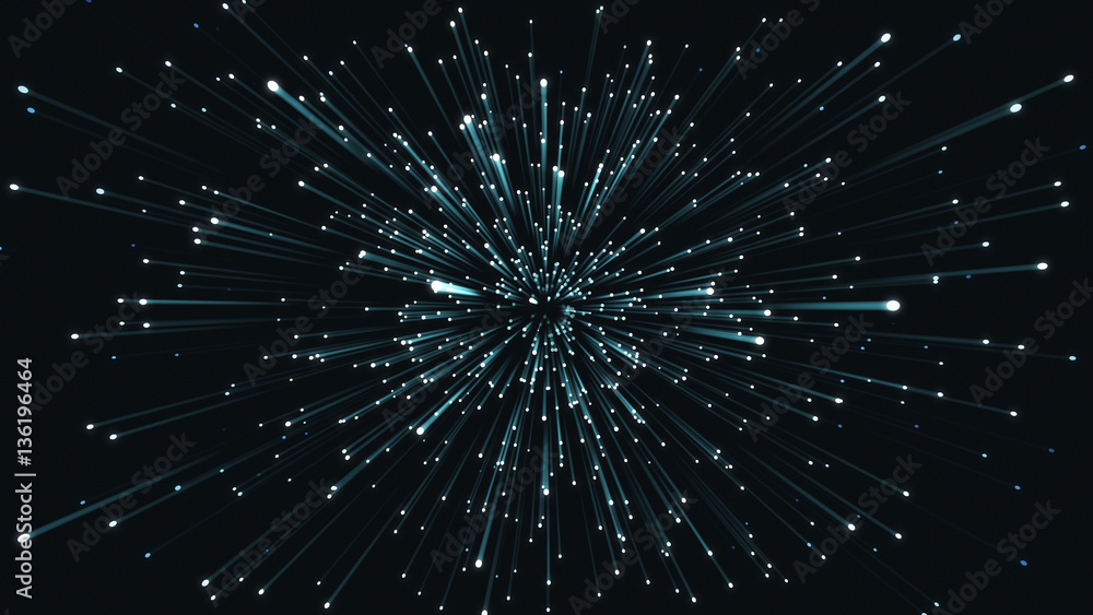 Animation exploding particles blue and black loop able. 3D rendering Animation exploding particles blue and black loop able. 3D rendering