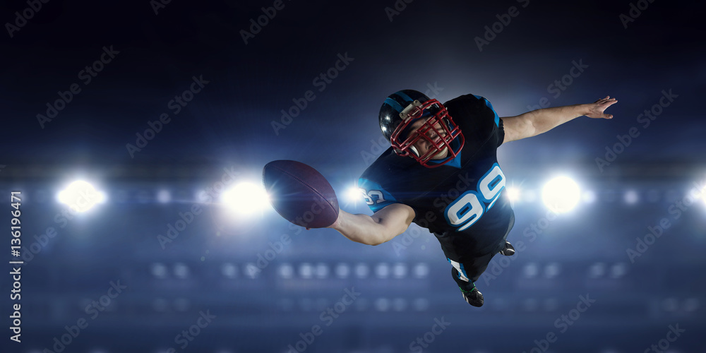 American football player . Mixed media American football player . Mixed media