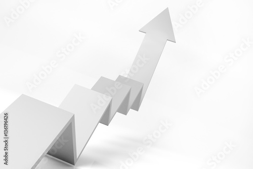 3D graph of growth white theme