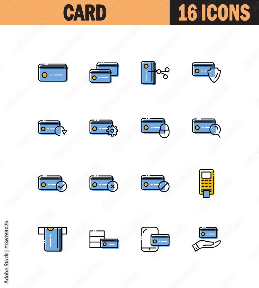 Fototapeta premium Credit card icon set