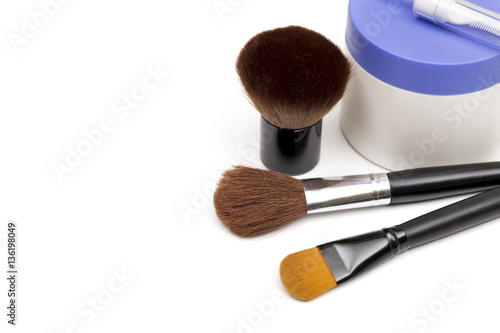 cosmetics on the white background