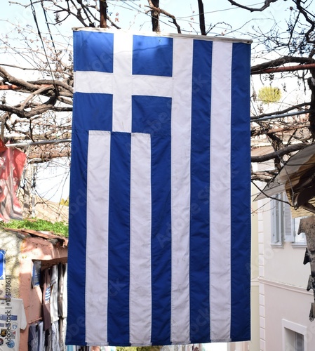 Greek flag in Plaka