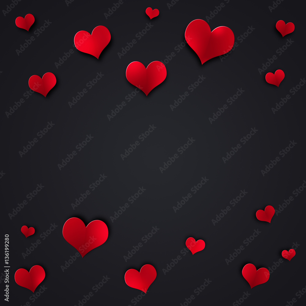 Red Hearts on dark Background