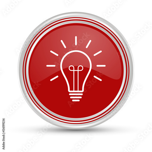 Roter Button - Glühbirne - Idee - Innovation