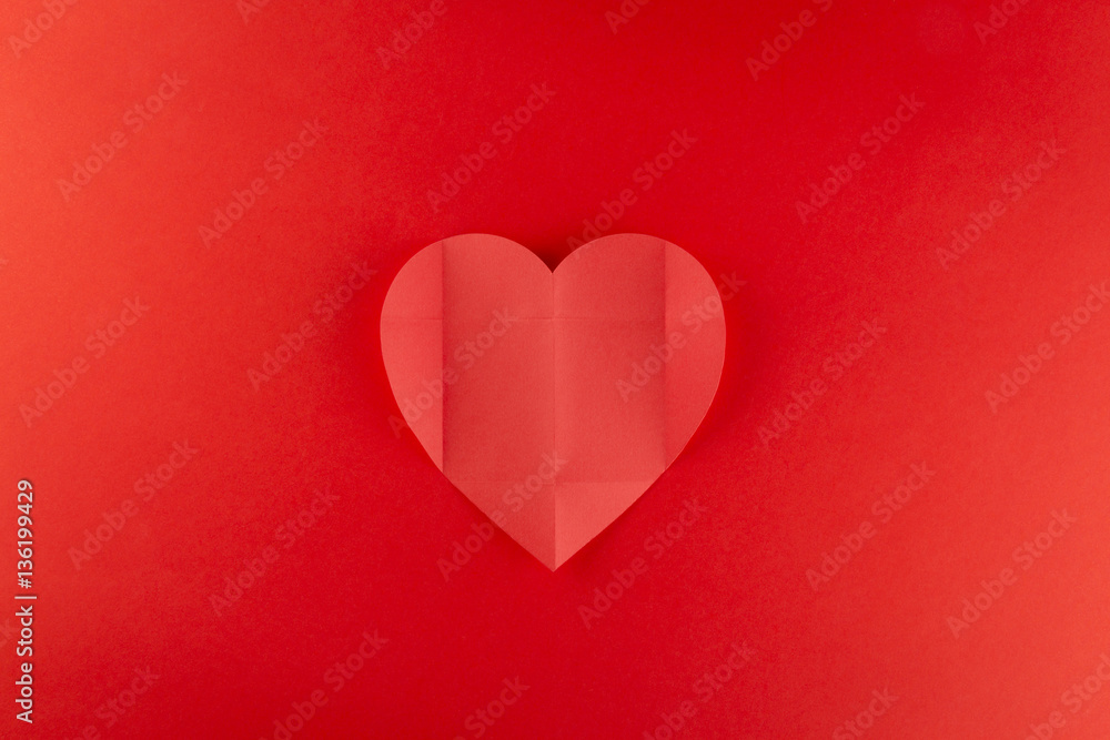 table folded heart card