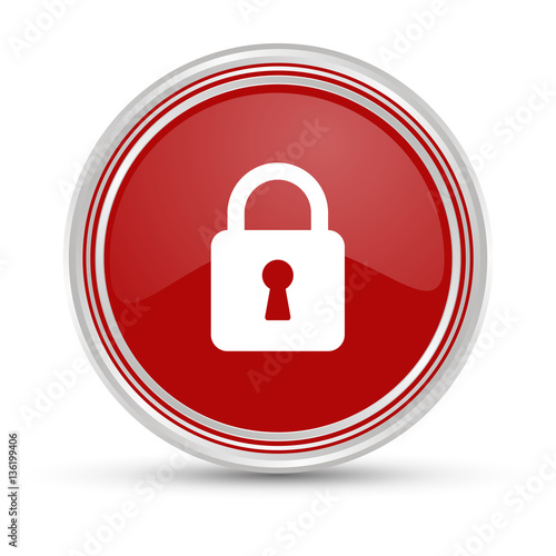 Roter Button - Schloss - Sicherheit