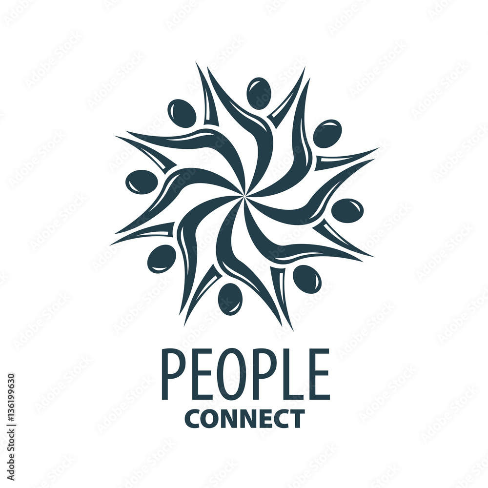 Obraz premium vector logo people