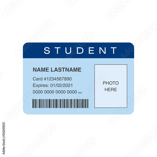 Student ID card. Vector illustration