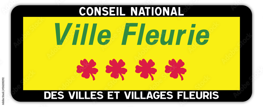 Fototapeta premium Panneau : Ville et village fleurie