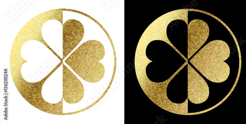 Clover Logo Golden in White and Black background
