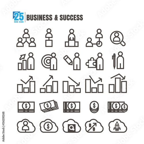 icons business management meeting money idea design vector on white background