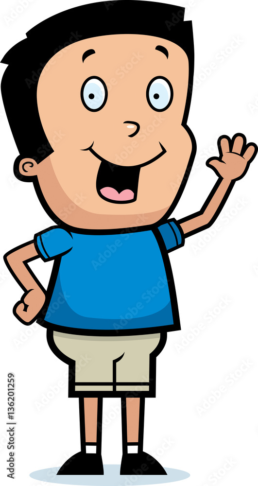 Cartoon Boy Waving