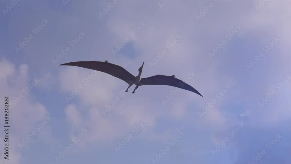 render realistic 3D dinosaur flying on sky background render realistic 3D dinosaur flying on sky background