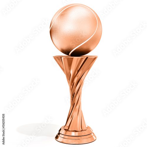 bronze trophy with tennis ball