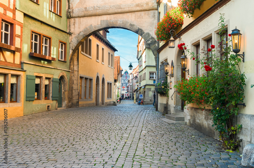 Roderbogen arch in Rothenburg ob der Tauber, Germany