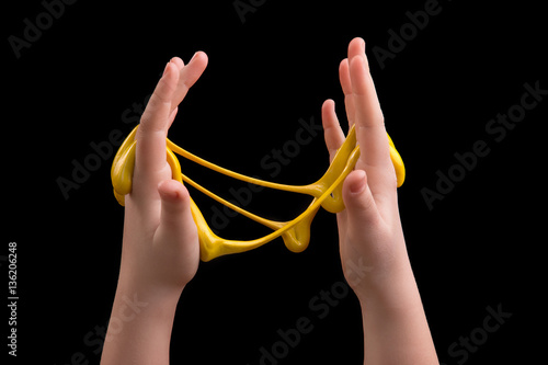 Quadro em tela Slime. Games mucus in child's hands