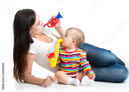 Mother and baby having fun ...