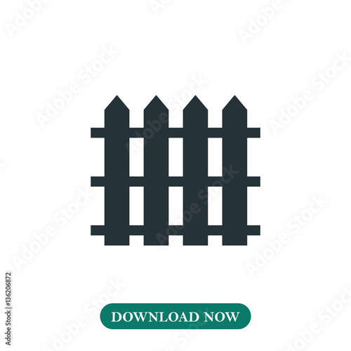 Wooden fence icon vector