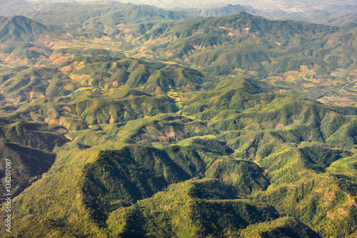 Oil Paint - Aerial View Landscape Mountains of Chiang Mai © Platoo Studio
