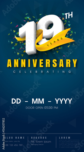 anniversary invitation card template design