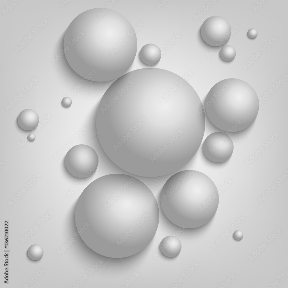 Abstract background with gray balls template Abstract background with gray balls template