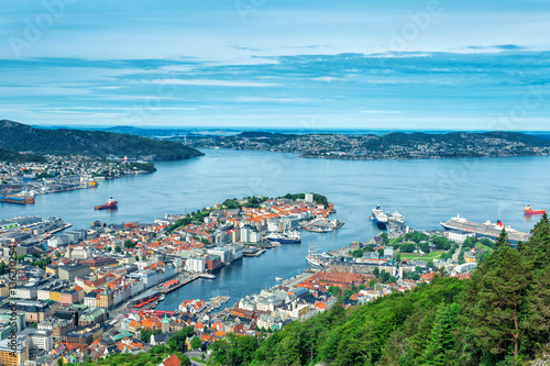 View of Bergen from Mount Floyen, Norway