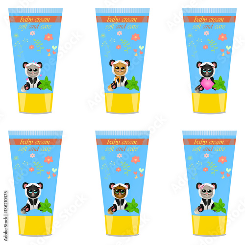 Baby cream tube with kids design