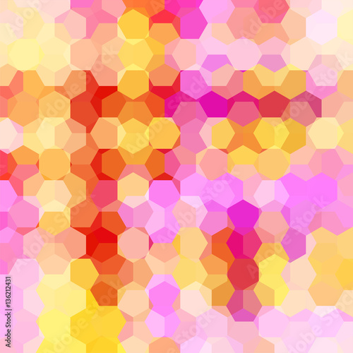 Wallpaper Mural Vector background with hexagons. Can be used in cover design, book design, website background. Vector illustration. White, red, yellow, pink colors. Torontodigital.ca