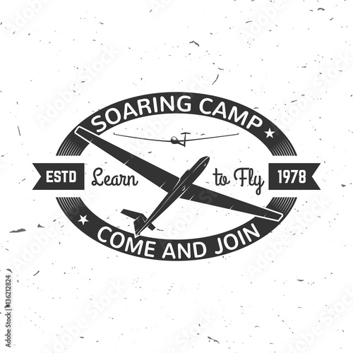 Vector Soaring camp retro badge.