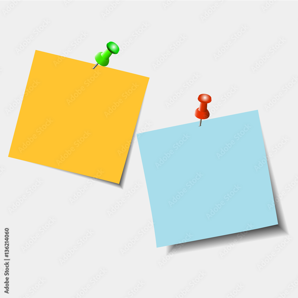 vettoriale-stock-clear-list-of-color-paper-with-pin-on-the-grey