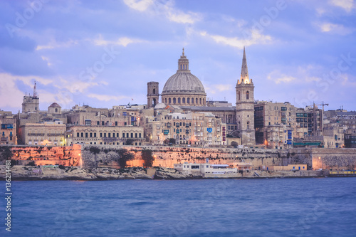 Valletta cityscape seen from Sliema bay