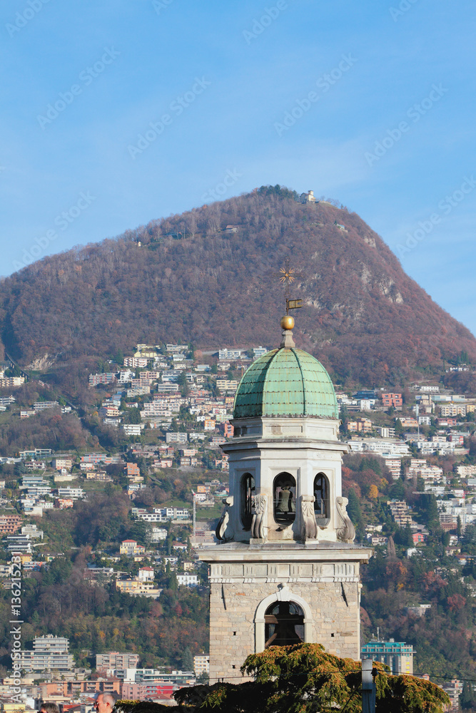 Obraz premium Romance belltower. Lugano, Switzerland