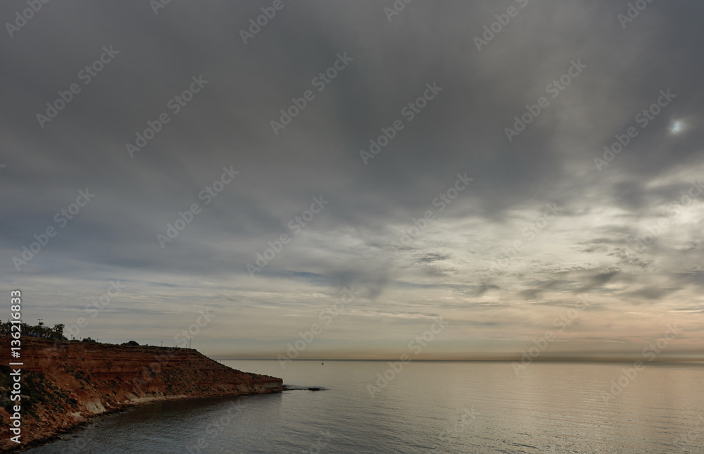 Moody sky over the Mediterranean Sea. Spain