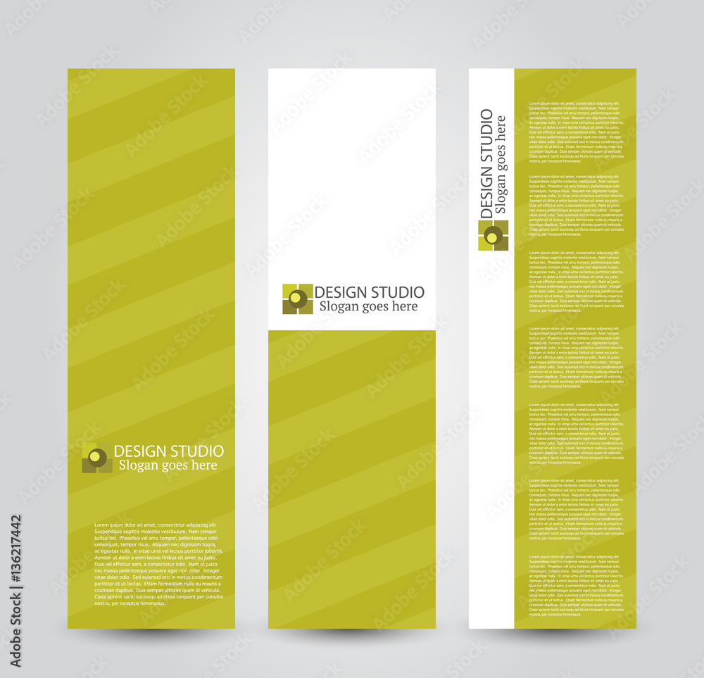 Plakat Banner template. Abstract background for design business education advertisement. Green color. Vector illustration.