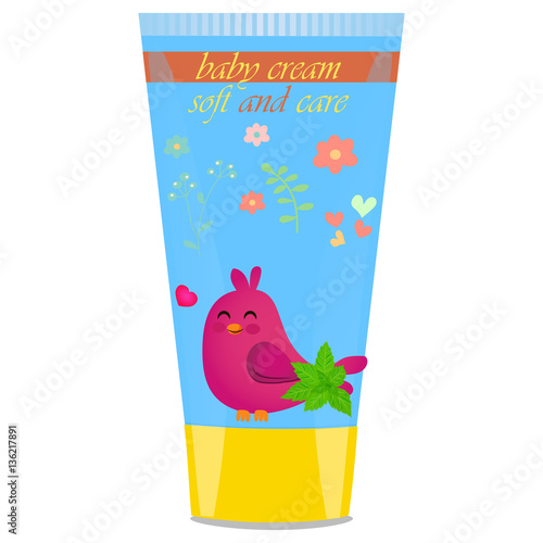 Baby cream tube with kids design