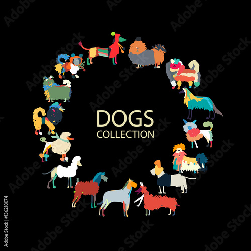 Dogs collection, sketch for your design
