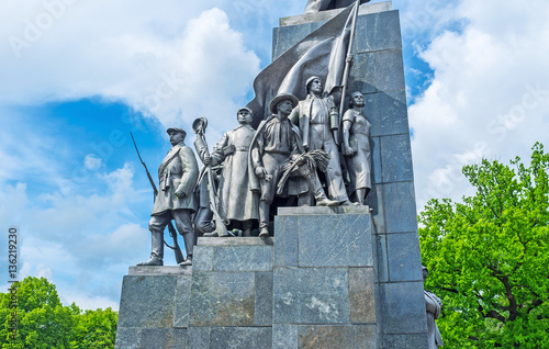 The sculptures on Shevchenko Monument in Kharkiv, Ukraine photo