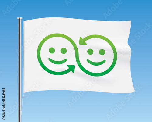 Smile sharing icon. Social interaction concept. Swap vector icon.