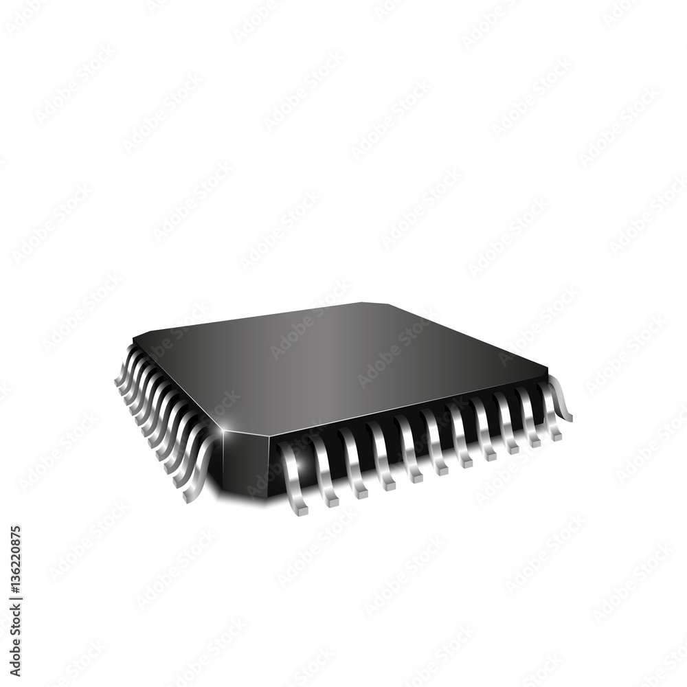 Realistic 3d cpu chipset, isolated on white Realistic 3d cpu chipset, isolated on white