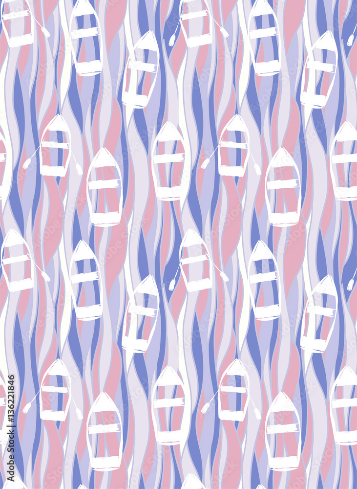 Seamless pattern with abstract surreal boats, vector illustration. Seamless pattern with abstract surreal boats, vector illustration.