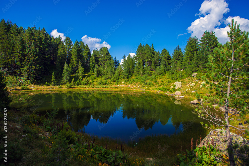 Serene view of Kamena (Tatarijsko) lake in the mountains of Montenegro