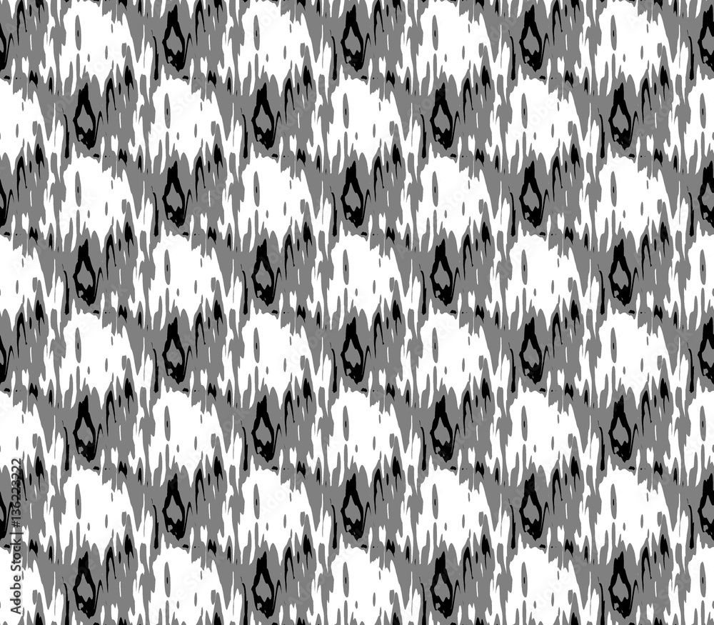 Abstract seamless black and white and gray spots, lines and rows of holes arranged around the drawing Abstract seamless black and white and gray spots, lines and rows of holes arranged around the drawing